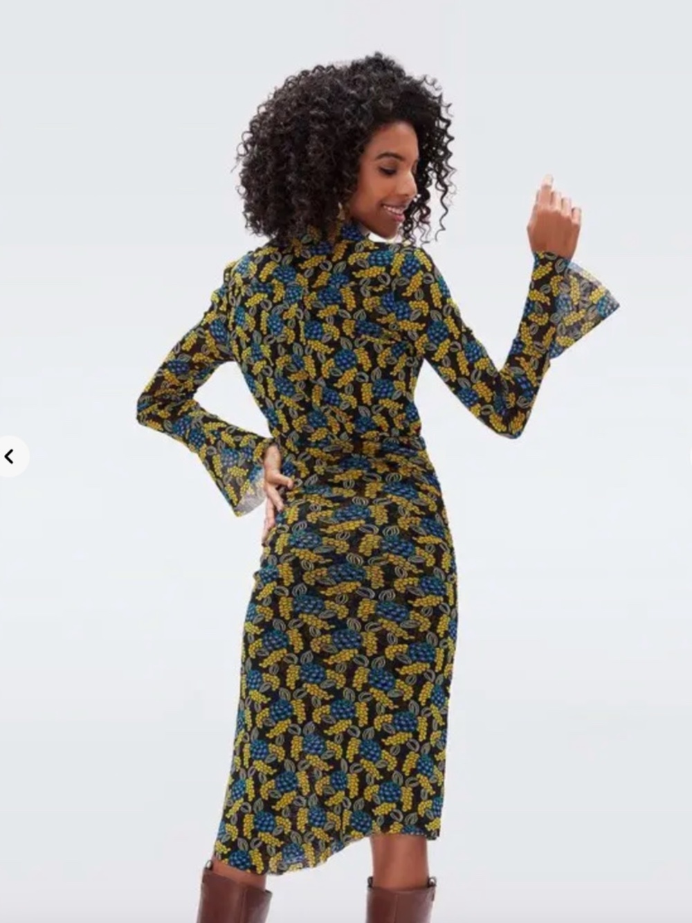 Diane Von Furstenberg (RARE) NWT Lilly Mesh AUTUMN BERRIES Midi Dress - Picture 3 of 6